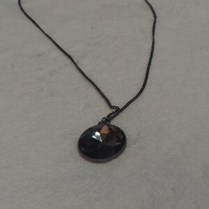 3/$12 Chic Black and Silver Pendant Necklace